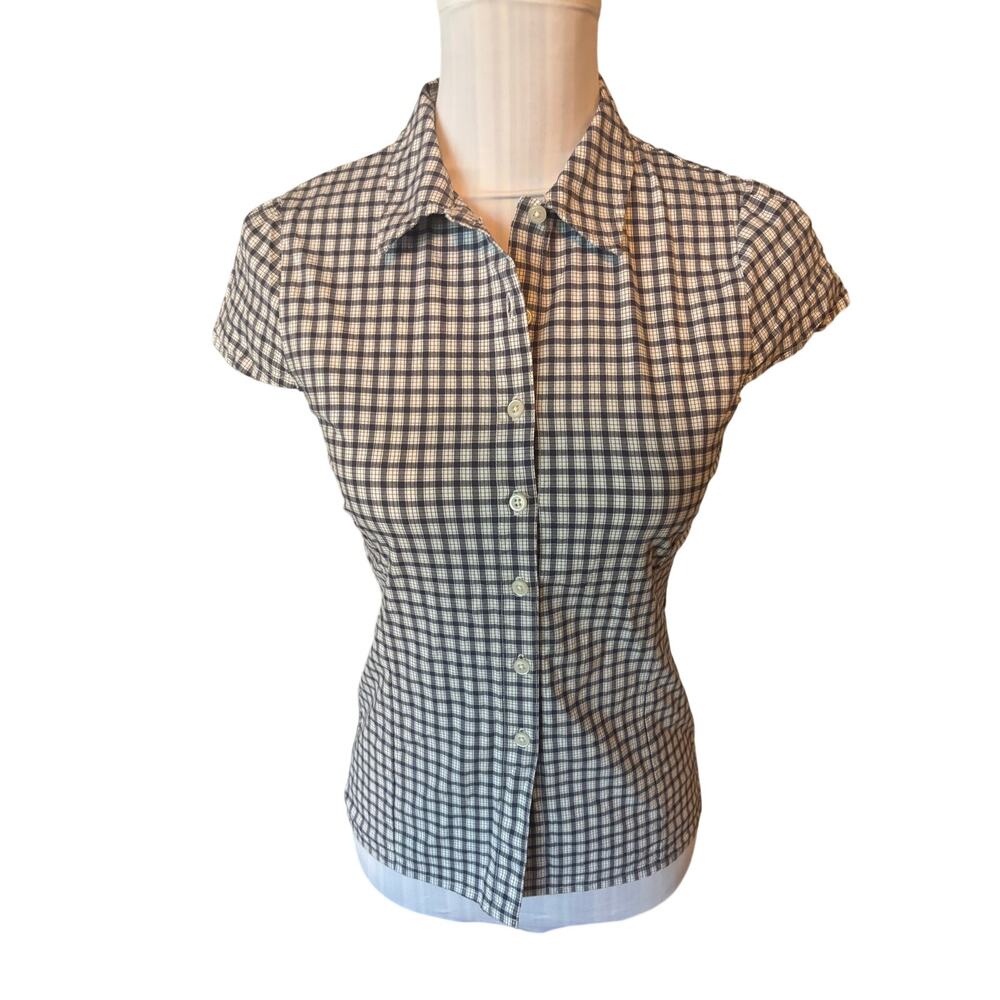 Brandy Melville Rue Plaid Top Button Down Size S